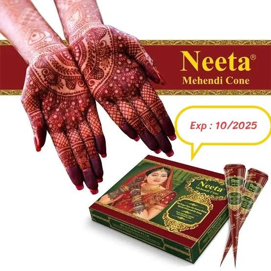 ১২ পিছ Neeta Hena Indian Cone মেহেদী মাত্র ৮৪ টাকায়